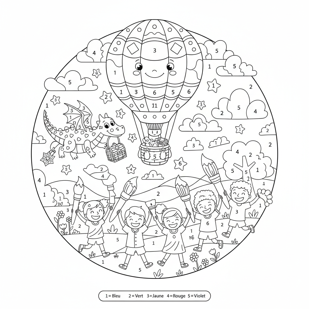 Coloriage coloriage mystere facile 5