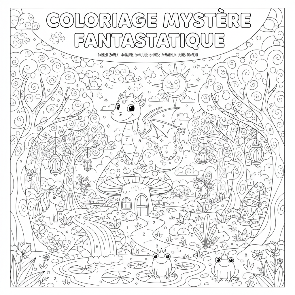 Coloriage coloriage mystere fantastique 3