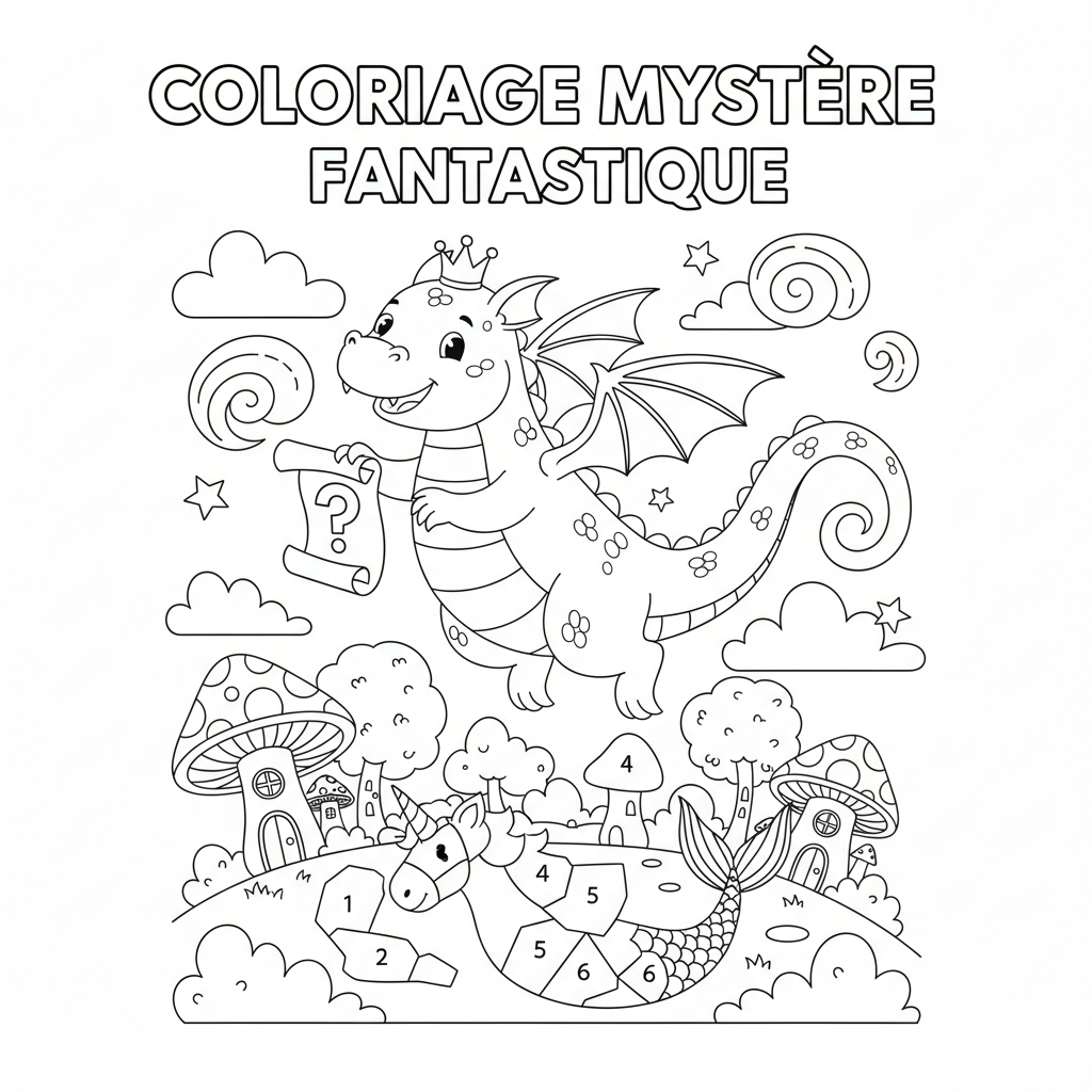 Coloriage coloriage mystere fantastique 5