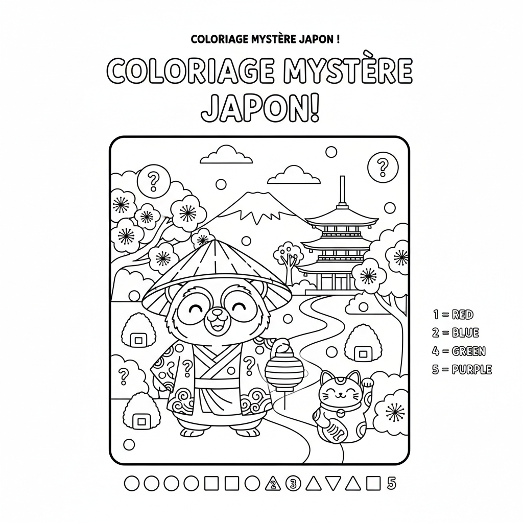 Coloriage coloriage mystere japon
