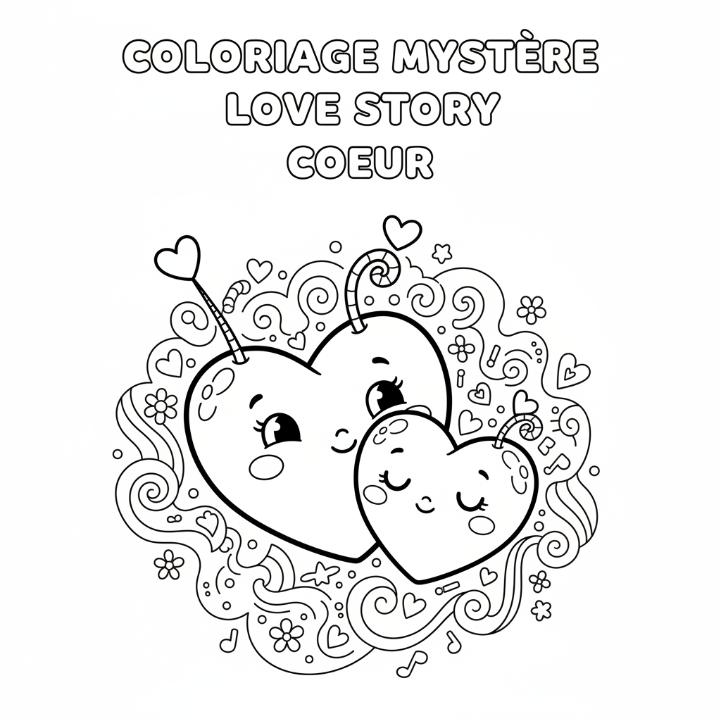 Coloriage coloriage mystere love story 4