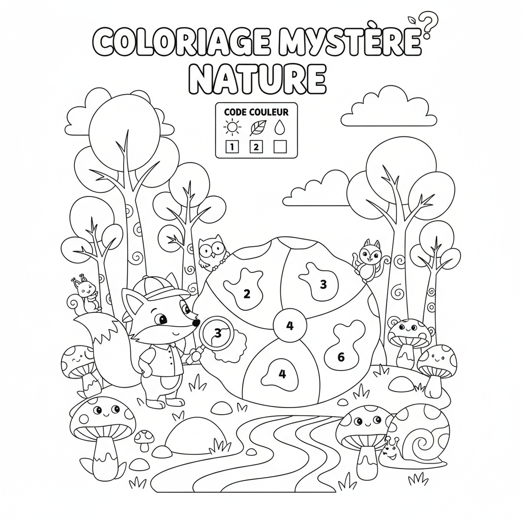 Coloriage coloriage mystere nature 3