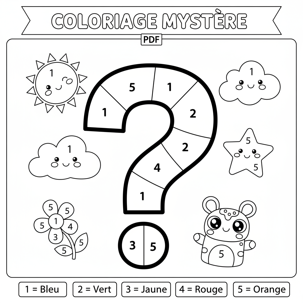 Coloriage Mystère PDF Gratuit à Imprimer