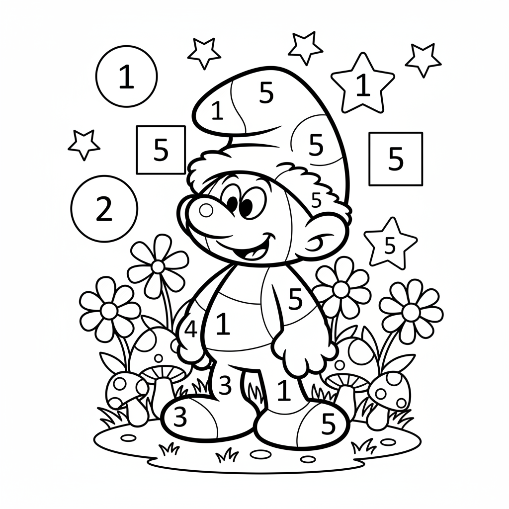 Coloriage Mystere Schtroumpf Gratuit à Imprimer