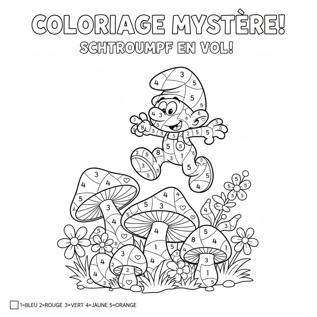 Coloriage coloriage mystere schtroumpf 5