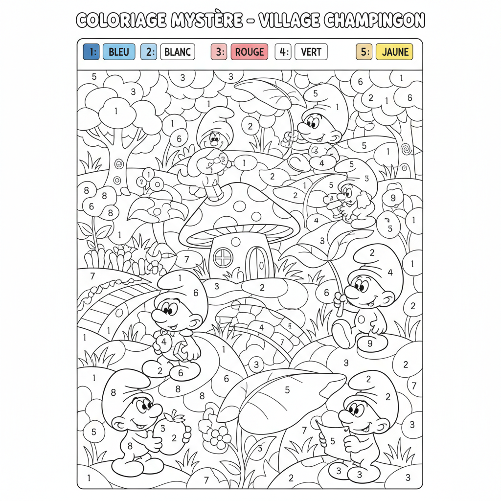 Coloriage coloriage mystere schtroumpfs 2