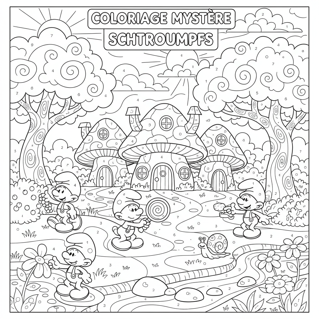 Coloriage coloriage mystere schtroumpfs 3