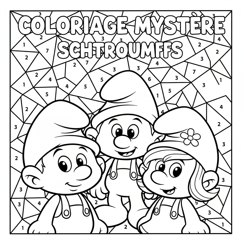 Coloriage coloriage mystere schtroumpfs 4