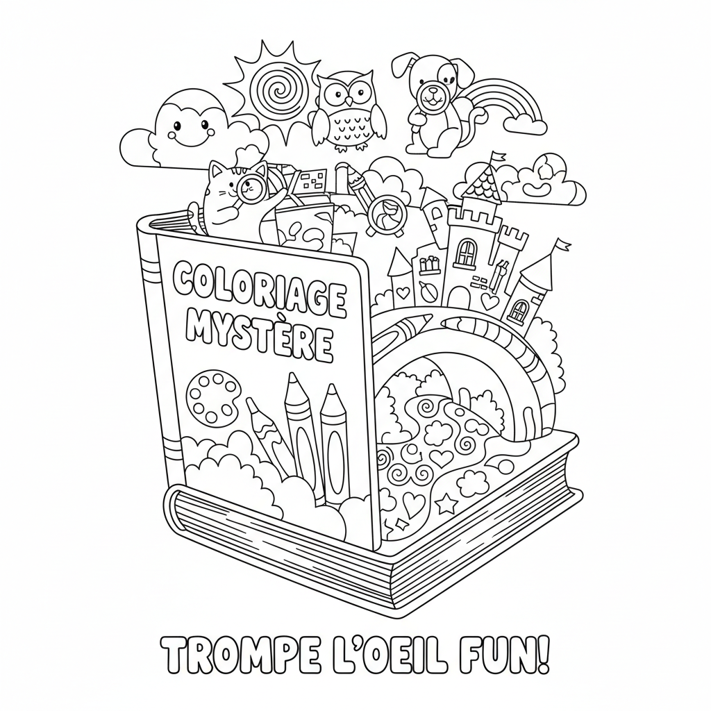 Coloriage coloriage mystere trompe l'oeil