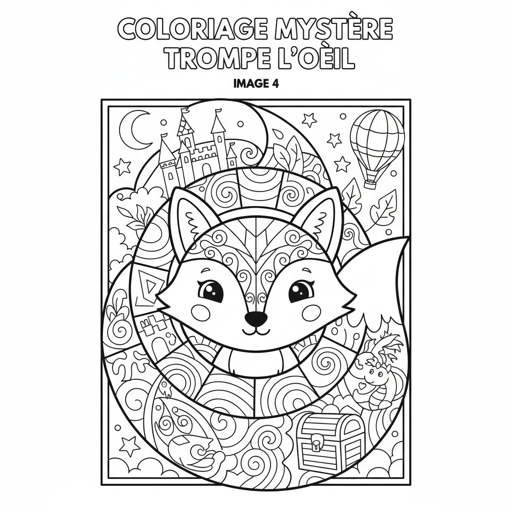 Coloriage coloriage mystere trompe l'oeil 4