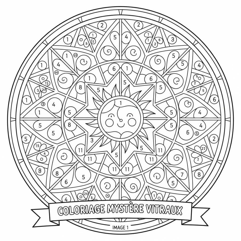 Coloriage coloriage mystere vitraux