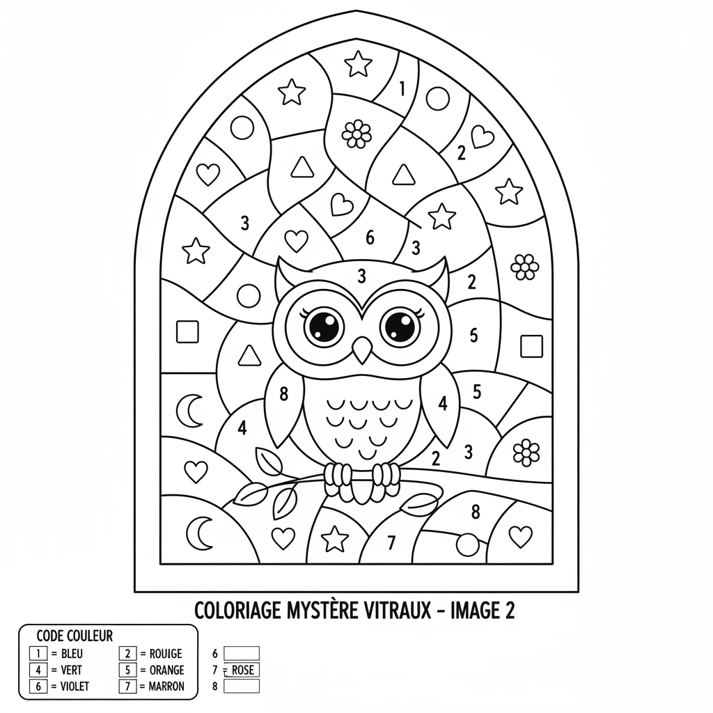 Coloriage coloriage mystere vitraux 2