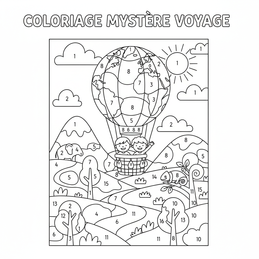 Coloriage coloriage mystere voyage 3