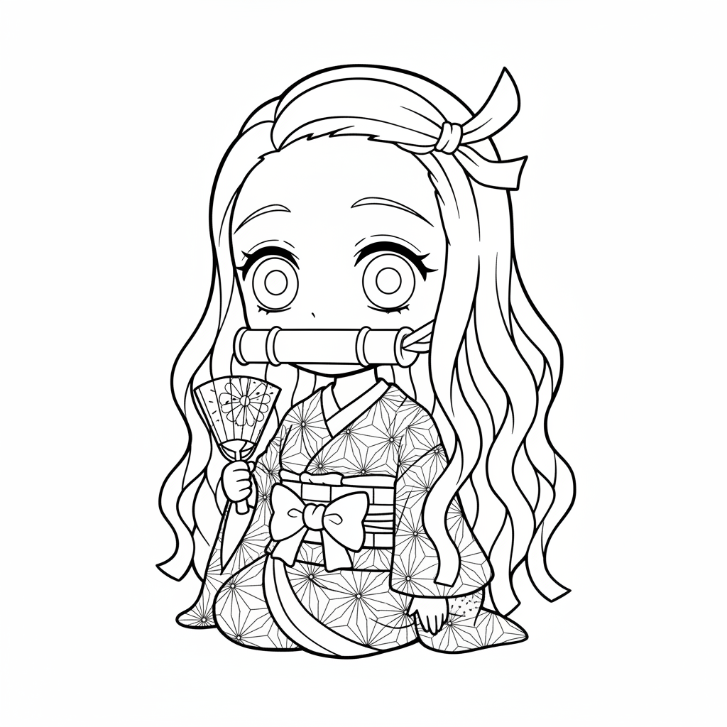 Coloriage coloriage nezuko kawaii