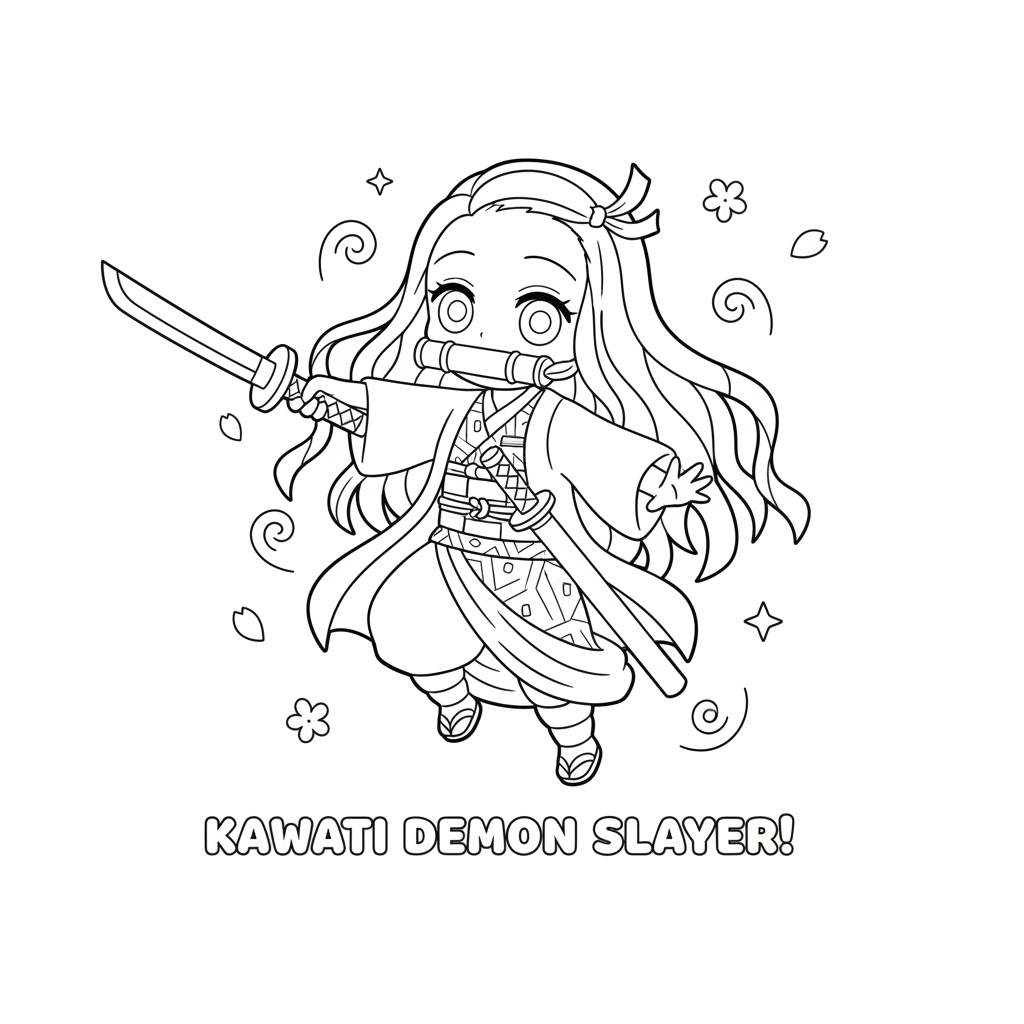 Coloriage coloriage nezuko kawaii 5