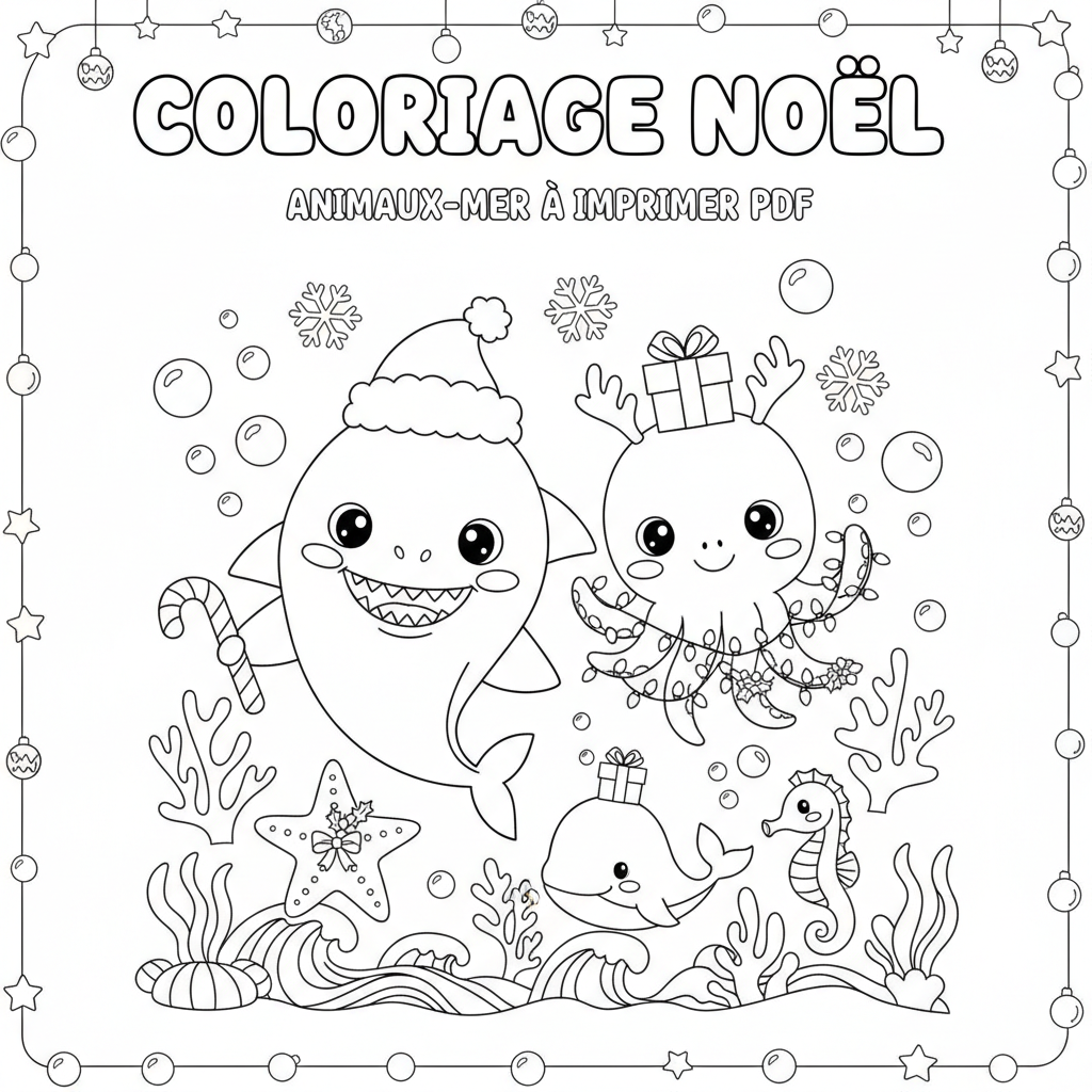 Coloriage Noël À Imprimer Pdf Gratuit pour les Enfants