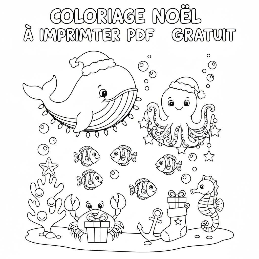 Coloriage Noel À Imprimer Pdf Gratuit pour les Enfants