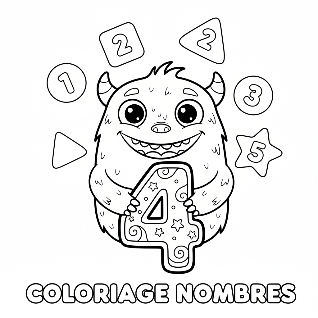 Coloriage coloriage nombres 4