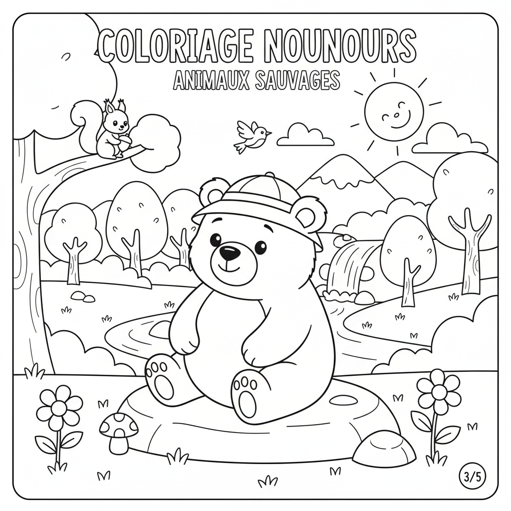 Coloriage coloriage nounours à imprimer 3
