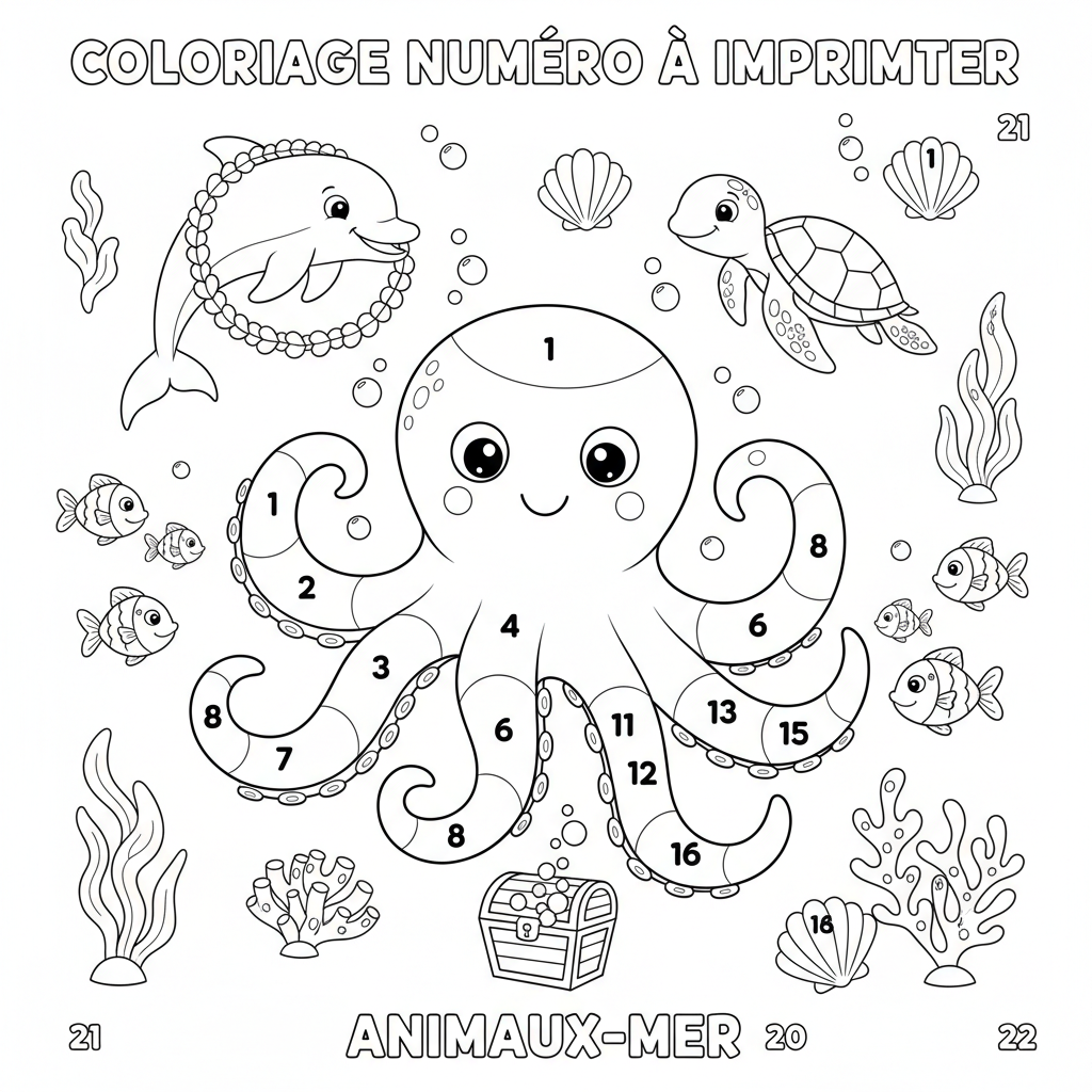 Coloriage coloriage numéro à imprimer adulte 2
