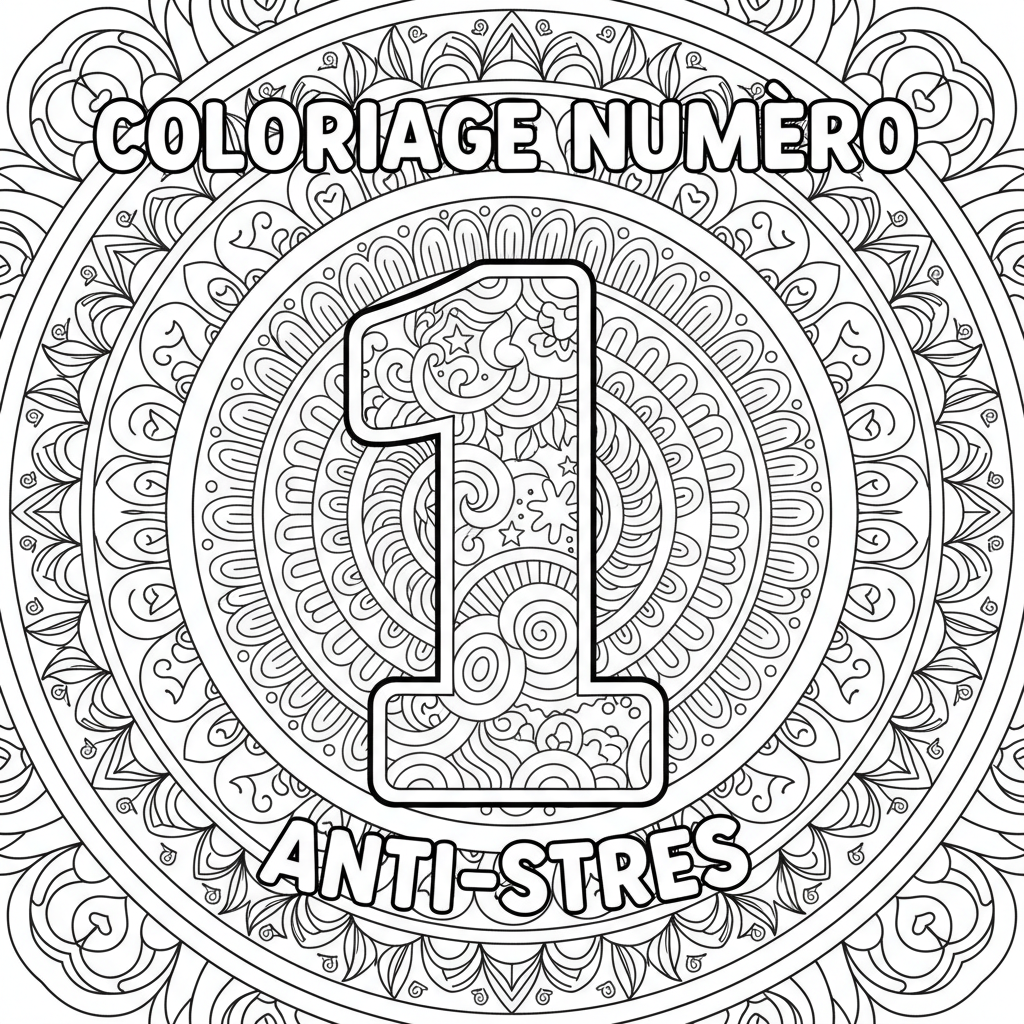 Coloriage coloriage numéro adulte 1