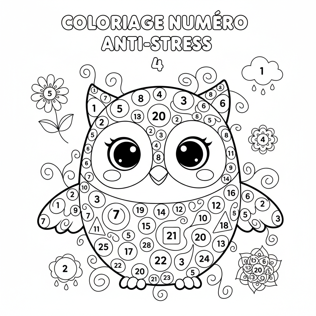 Coloriage coloriage numéro adulte 4