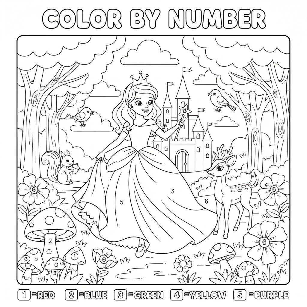 Coloriage coloriage numero disney 5