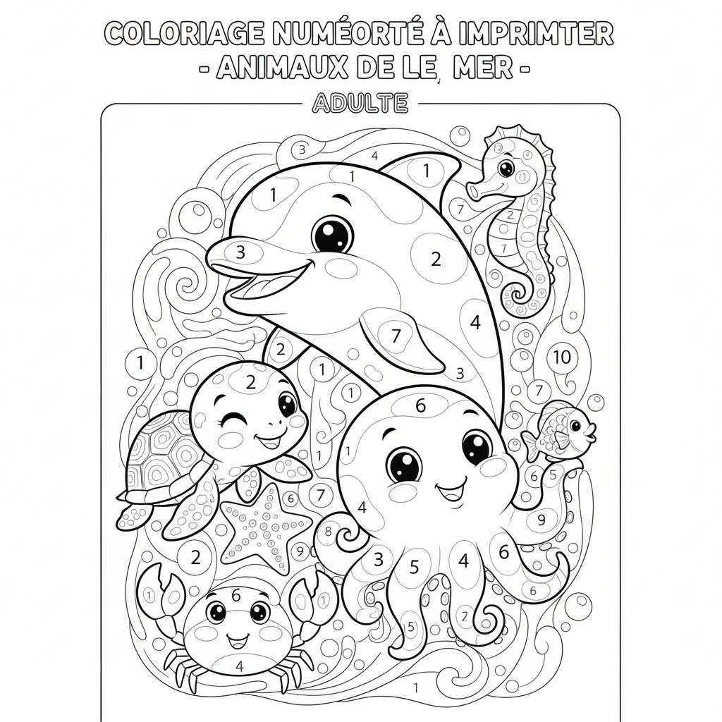 Coloriage coloriage numéroté à imprimer adulte 4