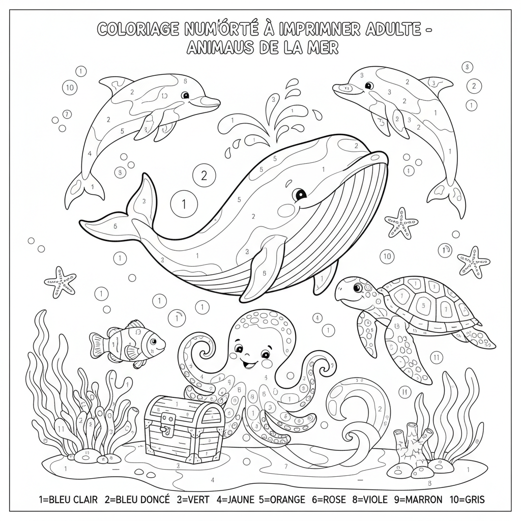 Coloriage coloriage numéroté à imprimer adulte 5