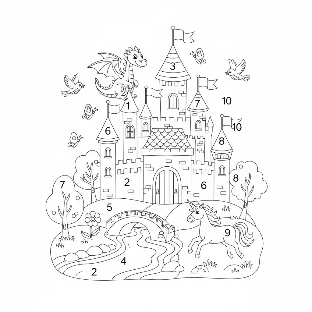 Coloriage coloriage numéroté disney 2