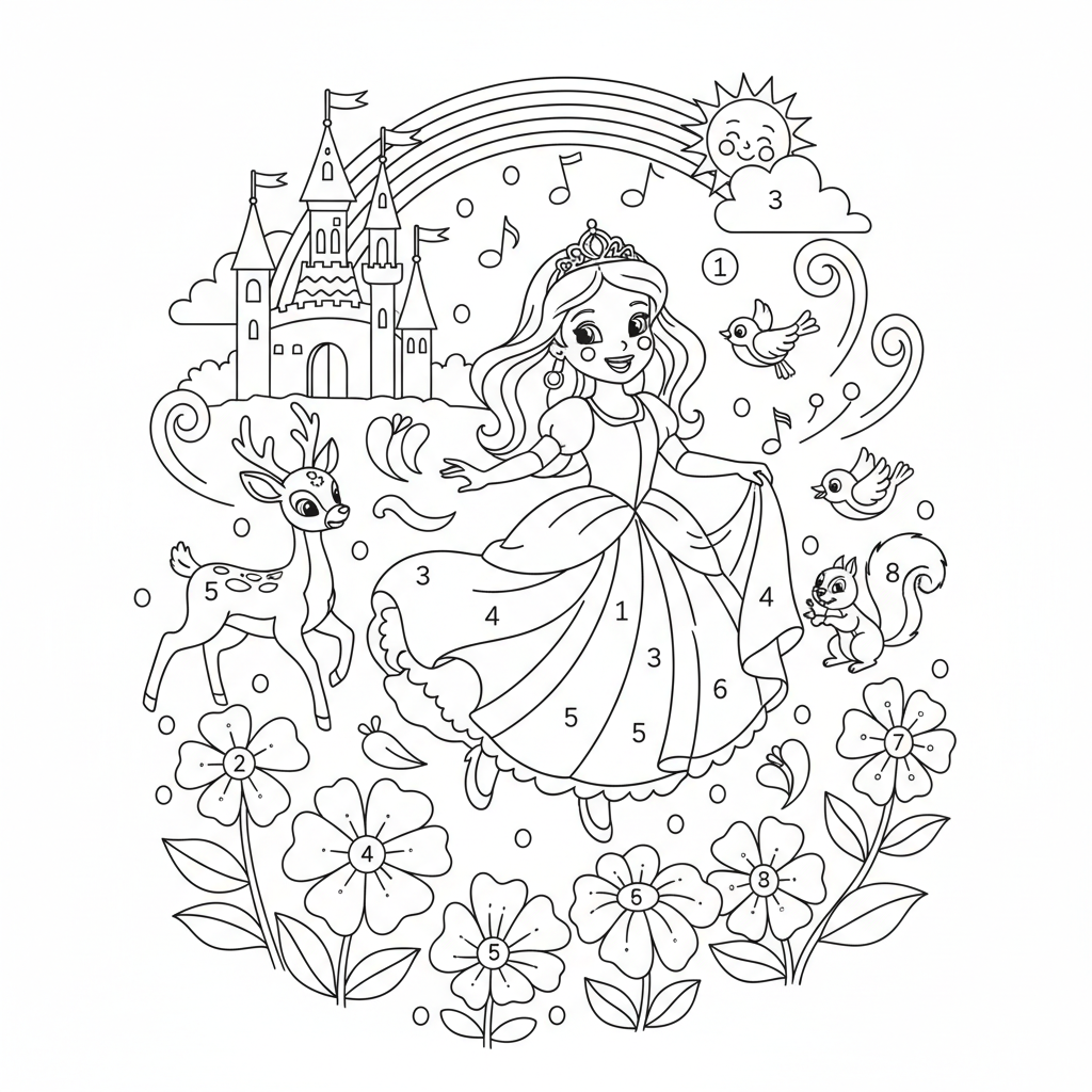 Coloriage coloriage numéroté disney 5