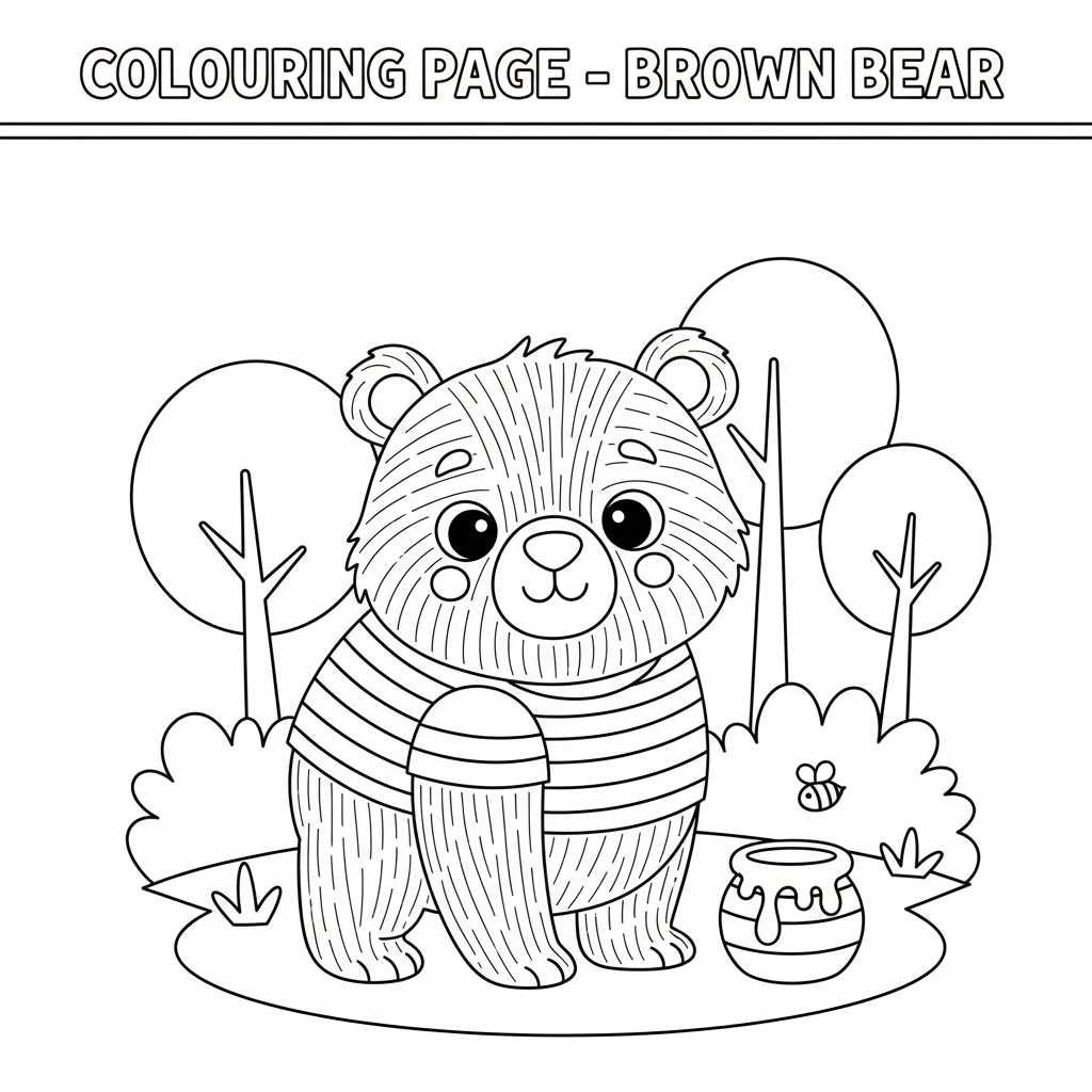 Coloriage coloriage ours brun 1