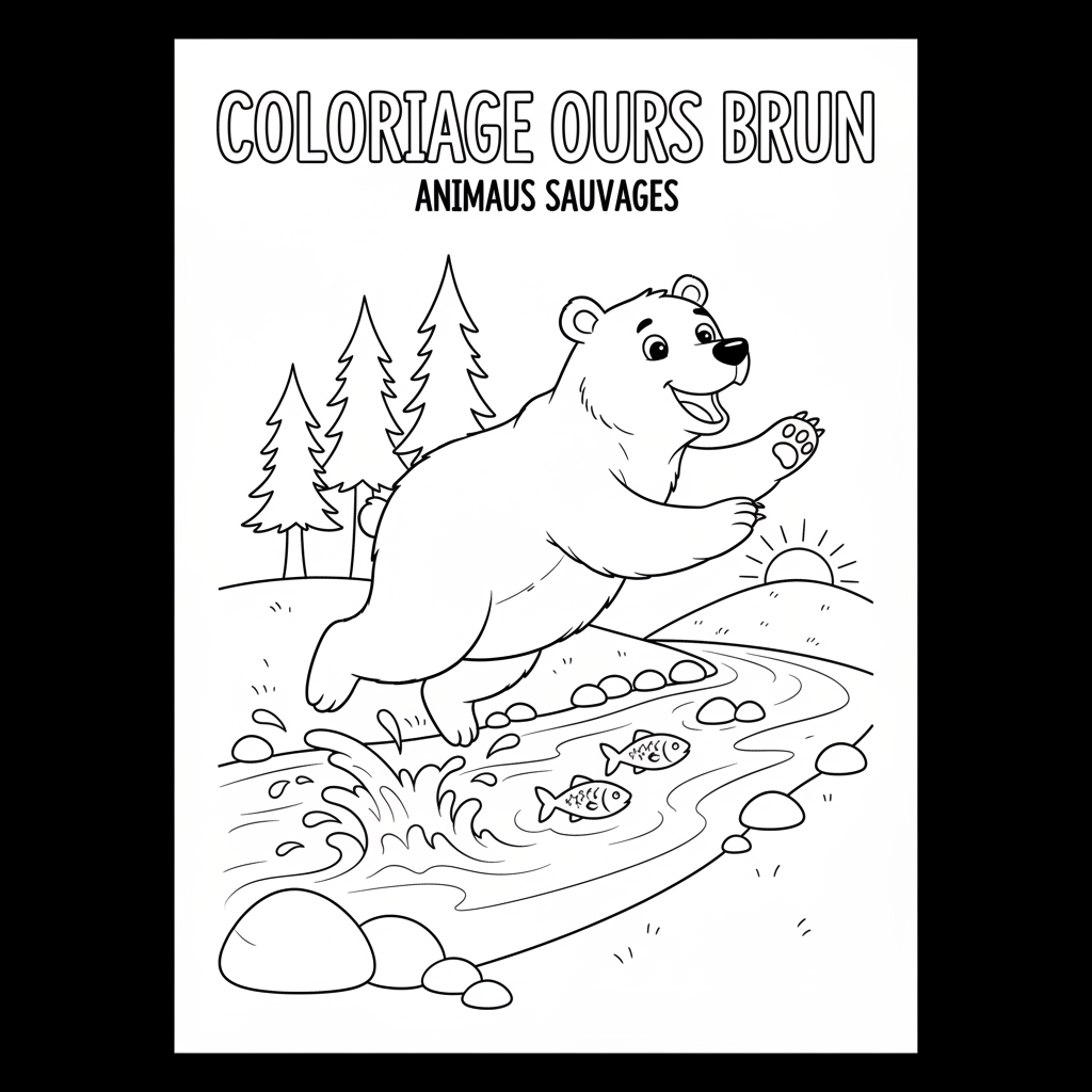 Coloriage coloriage ours brun 5