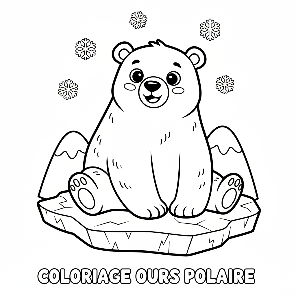 Coloriage Ours Polaire À Imprimer Gratuit pour Enfants