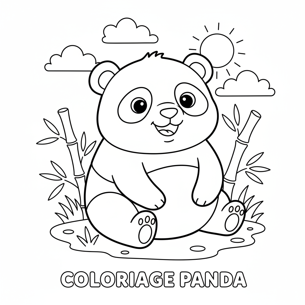 Coloriage coloriage panda 1