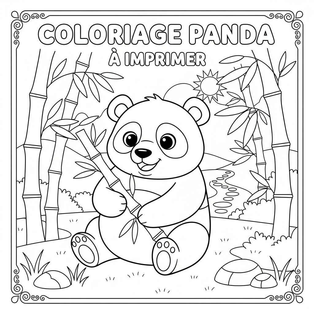 Coloriage coloriage panda à imprimer 3