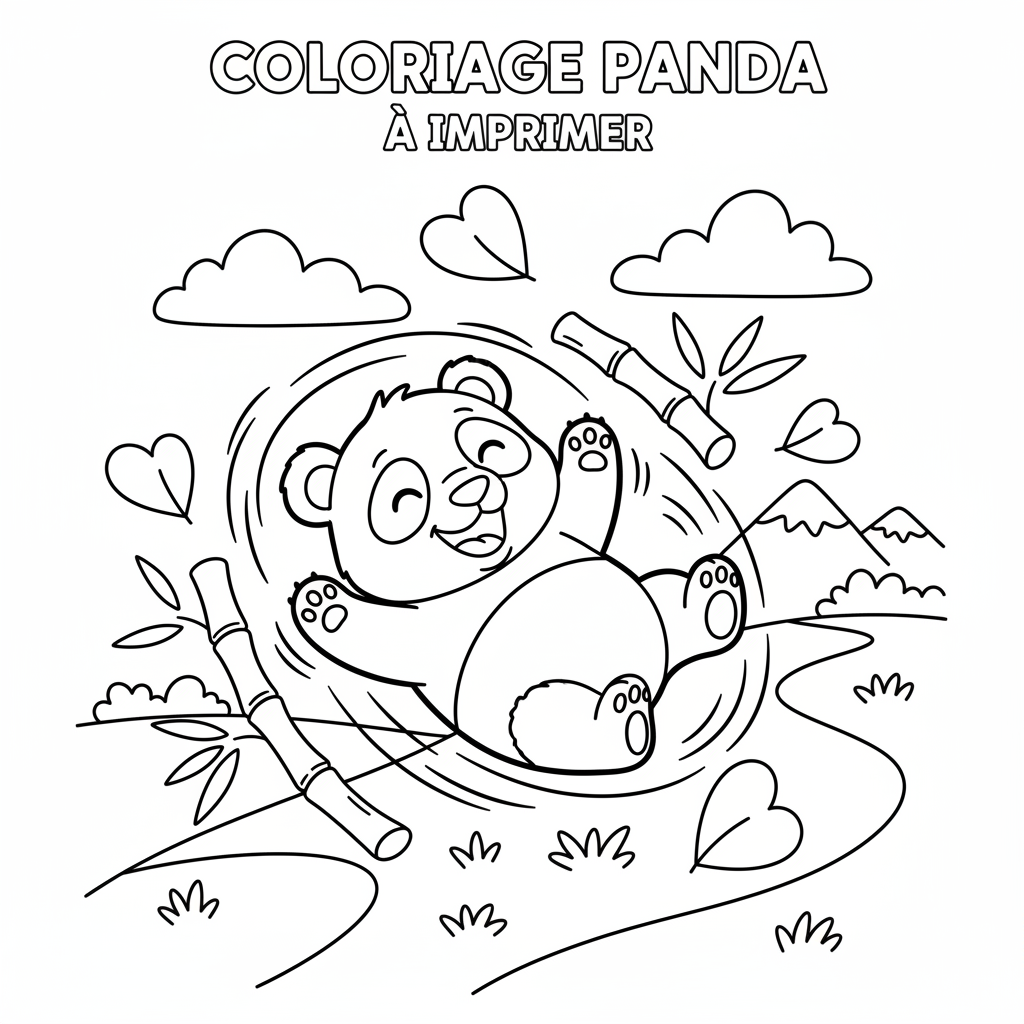 Coloriage coloriage panda à imprimer 5