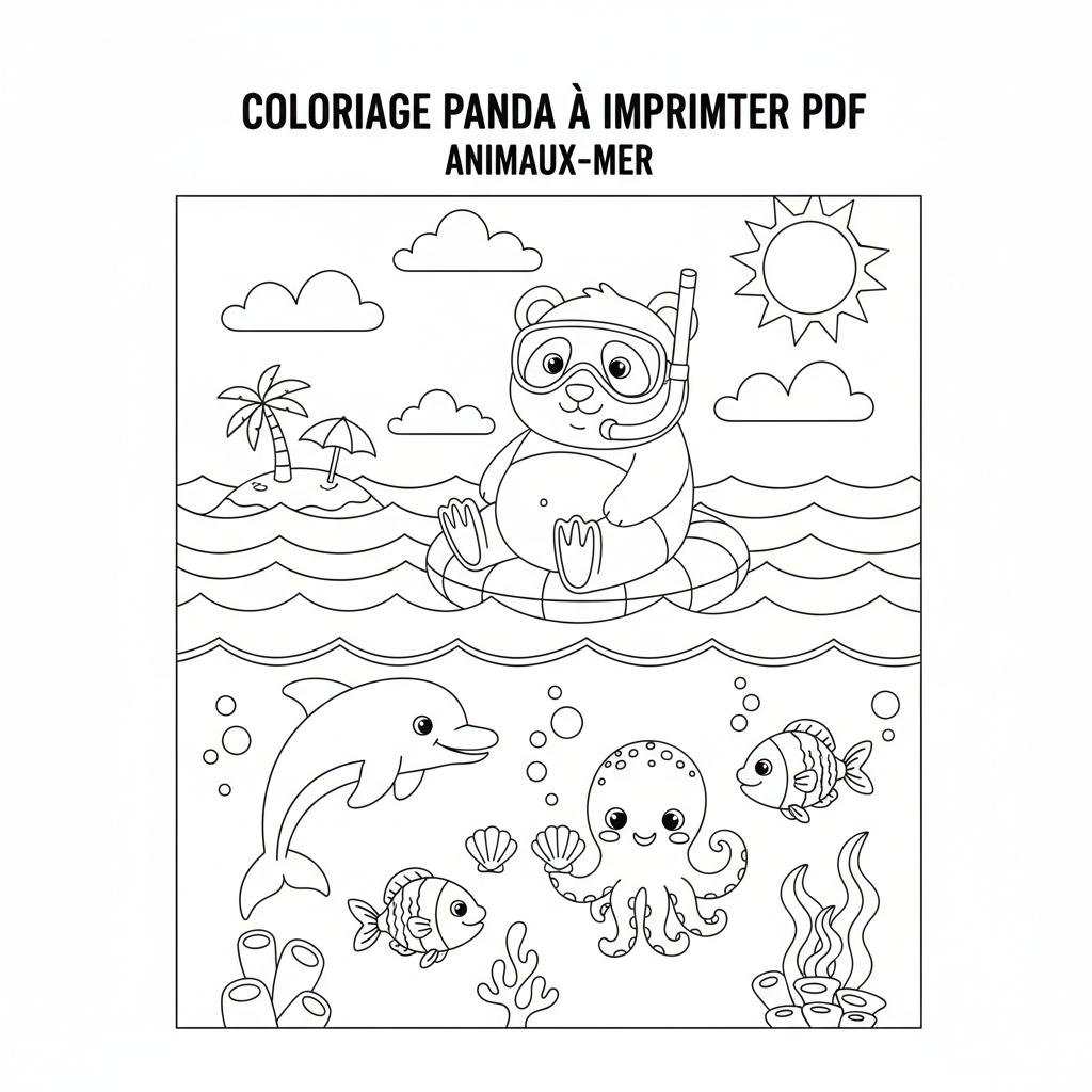 Coloriage coloriage panda à imprimer pdf 3