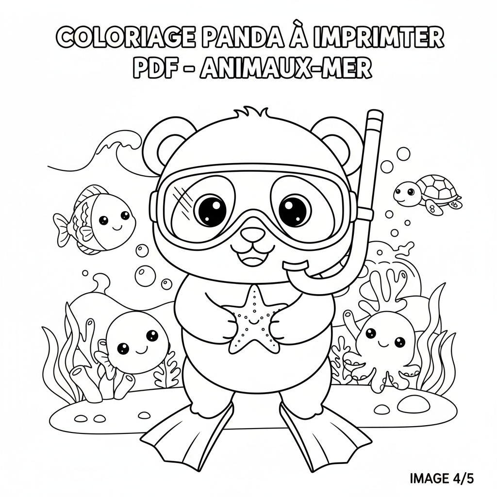 Coloriage coloriage panda à imprimer pdf 4
