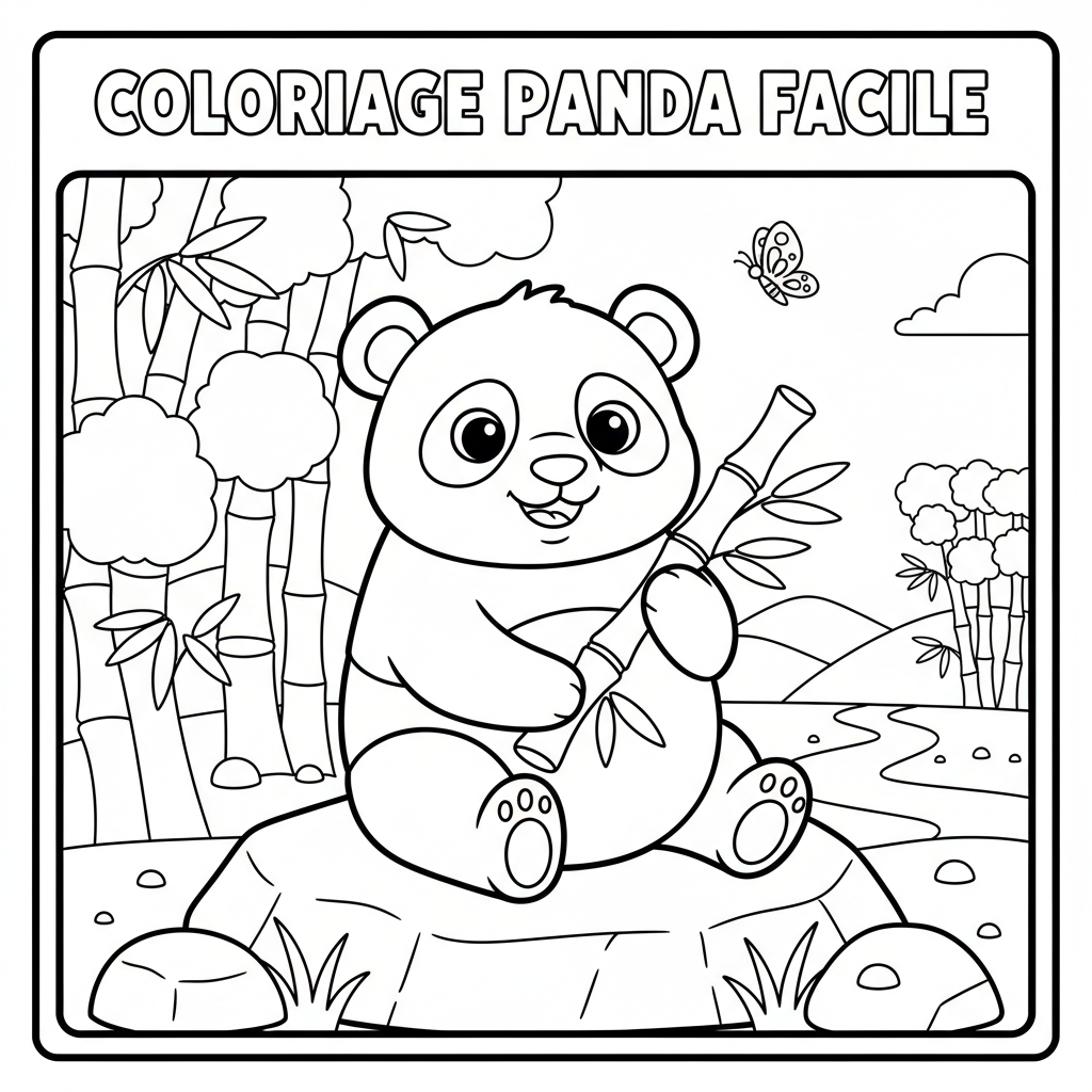 Coloriage coloriage panda facile 3