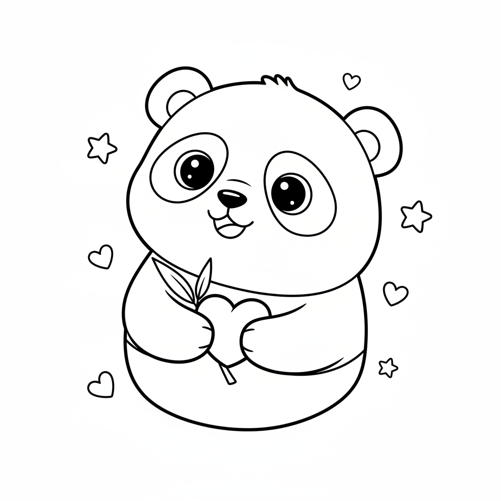 Coloriage coloriage panda kawaii 4