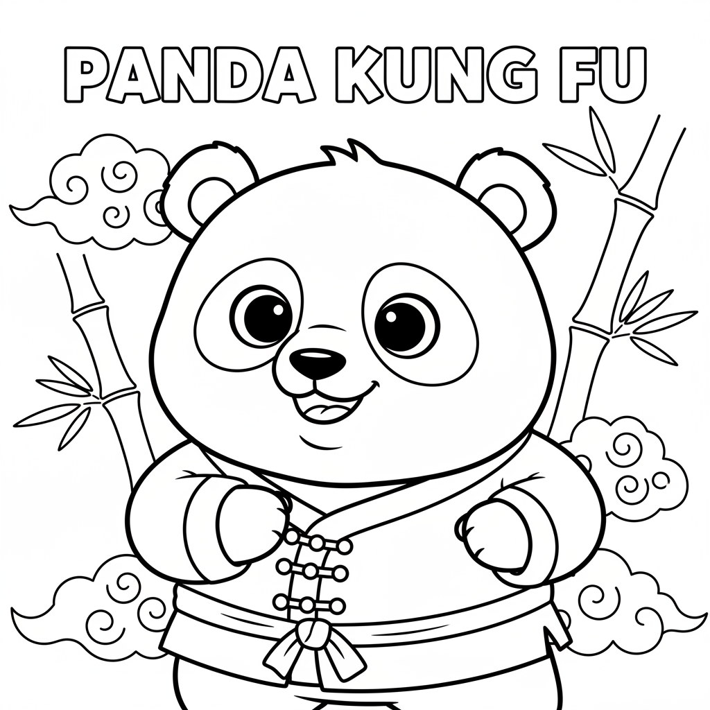 Coloriage coloriage panda kung fu 4
