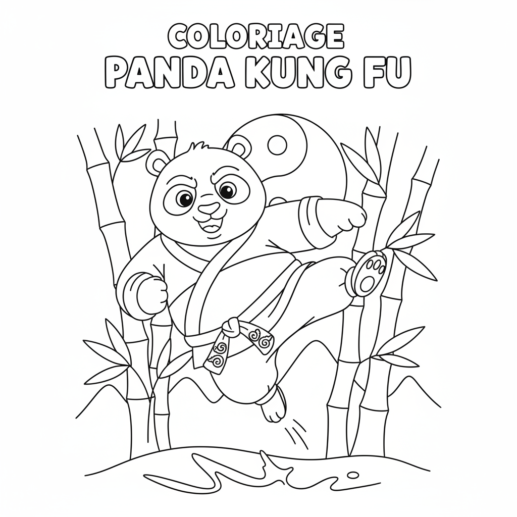 Coloriage coloriage panda kung fu 5
