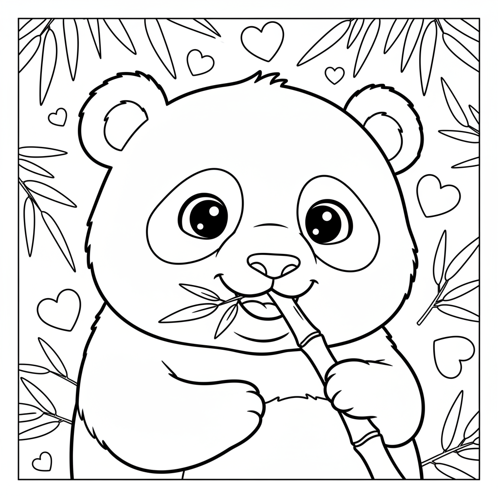 Coloriage coloriage panda mignon 4