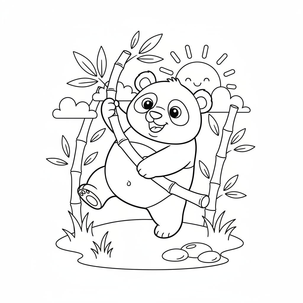 Coloriage coloriage panda mignon 5