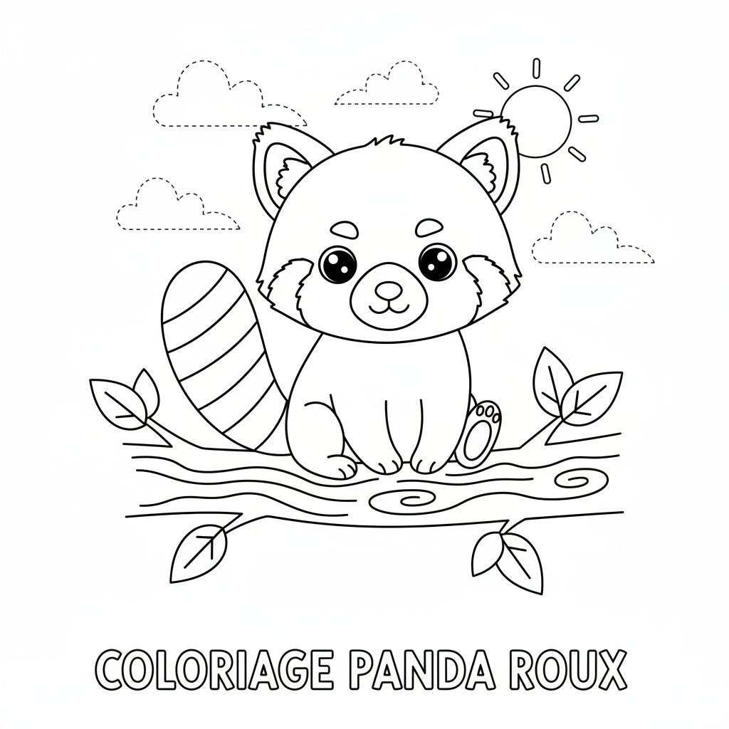 Coloriage coloriage panda roux 1
