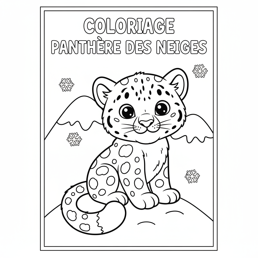 Coloriage Panthère Des Neiges Gratuit à Imprimer