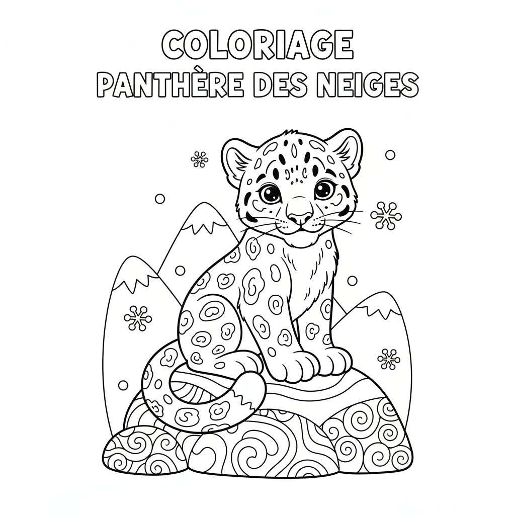 Coloriage coloriage panthère des neiges 2