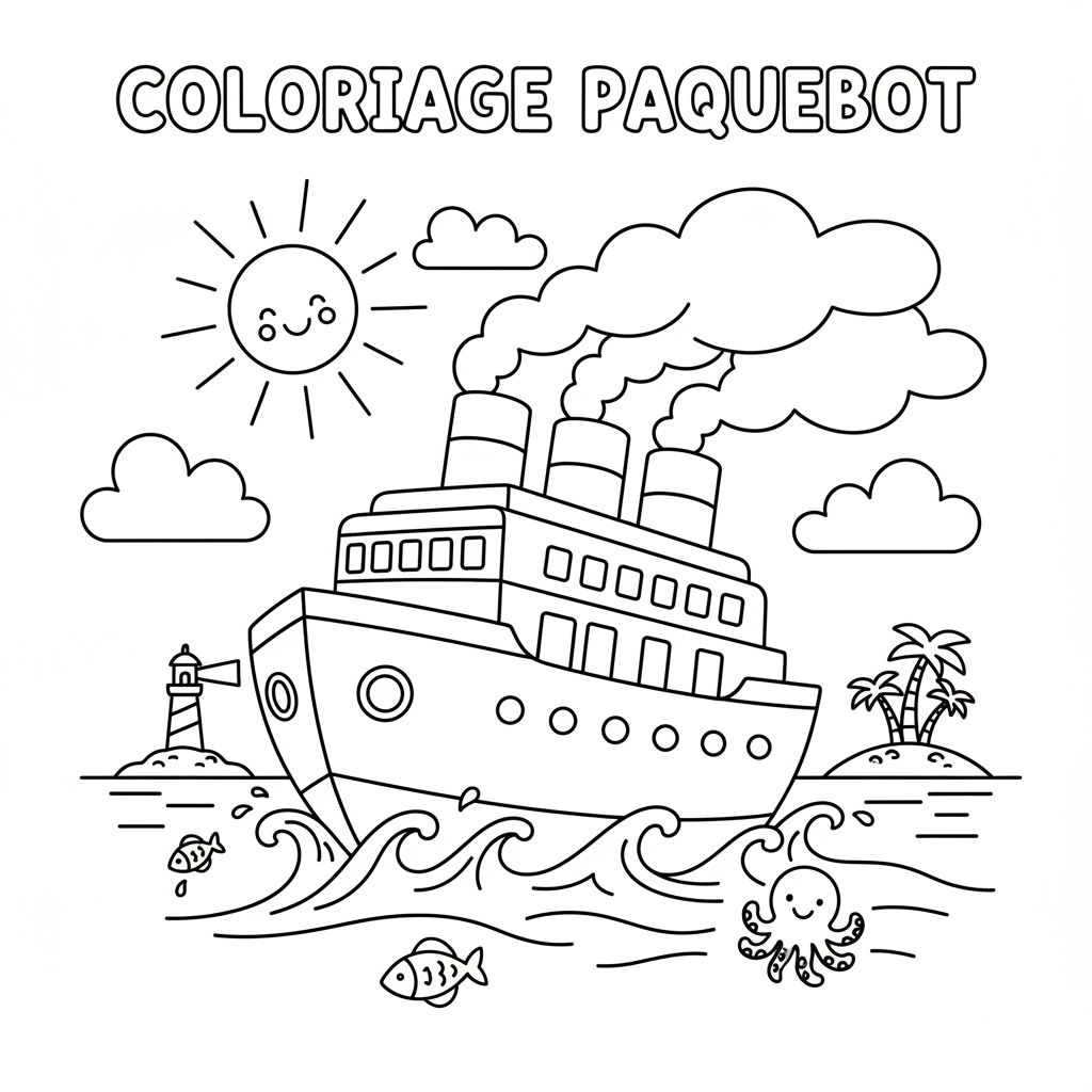 Coloriage coloriage paquebot 2