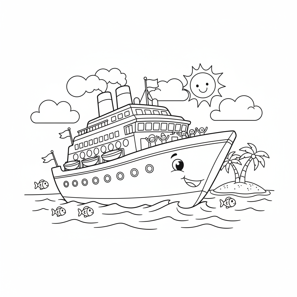 Coloriage coloriage paquebot 3